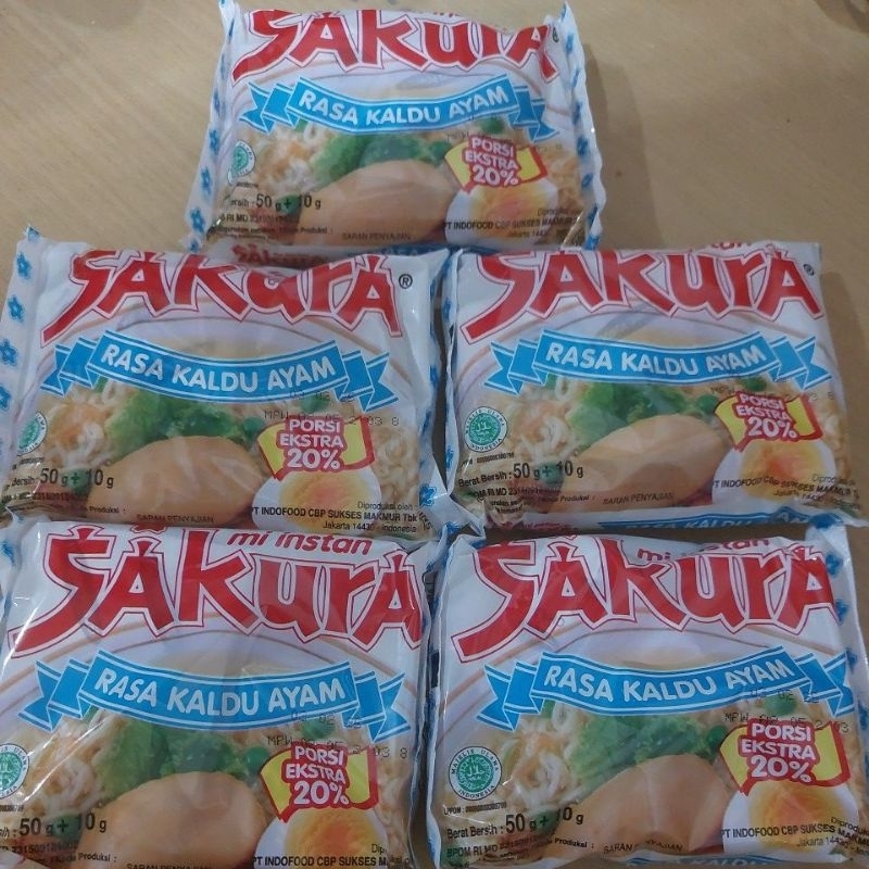 

mi instan sakura goreng & sakura kuah kaldu ayam 5pcs x 60 gram..