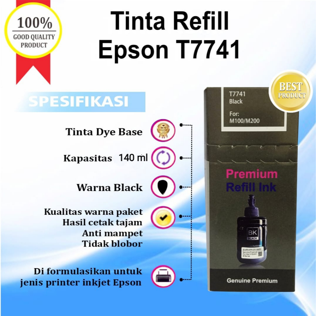 Tinta Epson 774 Black Tinta Printer M100 M200 L655 L1455
