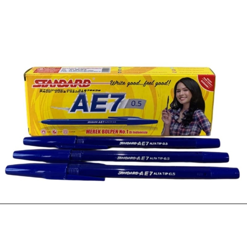 

Pulpen Standard - Ballpoint AE7 Biru (1 BOX / 12 PCS)