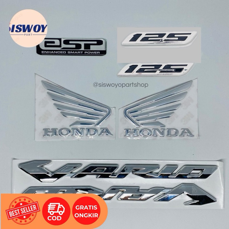 emblem vario 125 paket lengkap logo timbul vario 125 paket lengkap