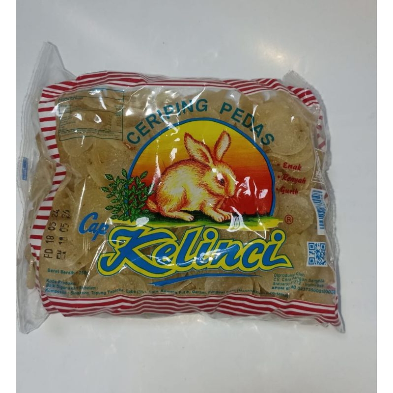

Kerupuk ceriping pedas cap kelinci 250g