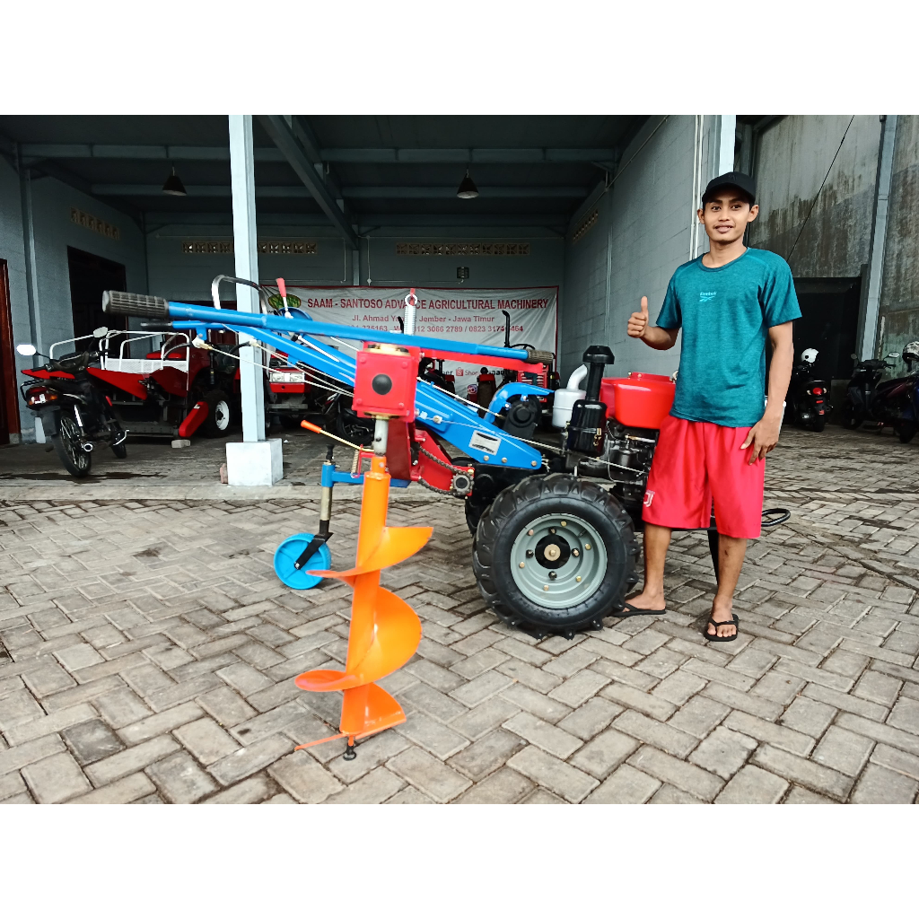 Implemen Bor Tanah untuk Traktor Roda Dua Tipe DF151 - AMEC - AGRINDO - CROWN - KB120 - GALAXY - DF1