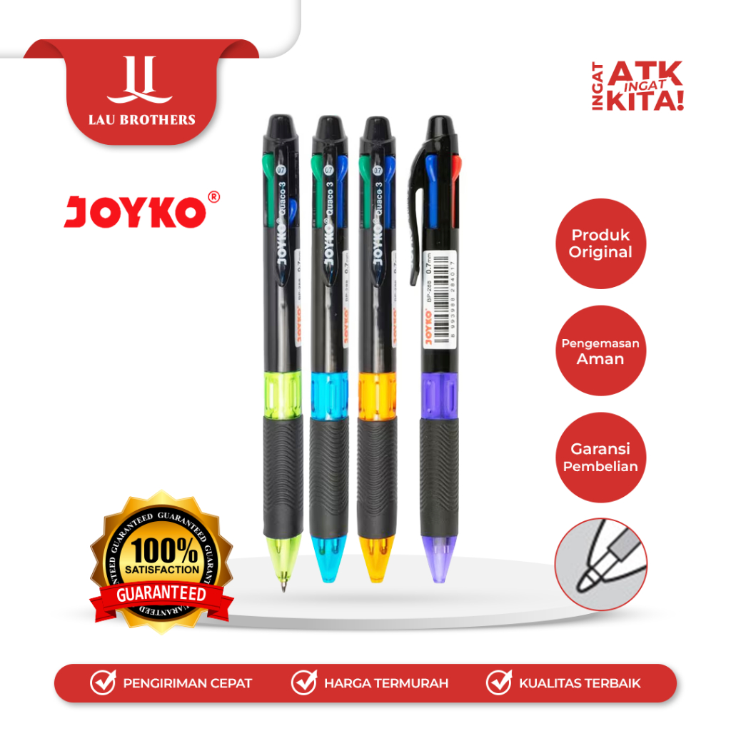 

JOYKO BALLPEN BP-288 QUACO 3 [4 WARNA] (1PC)