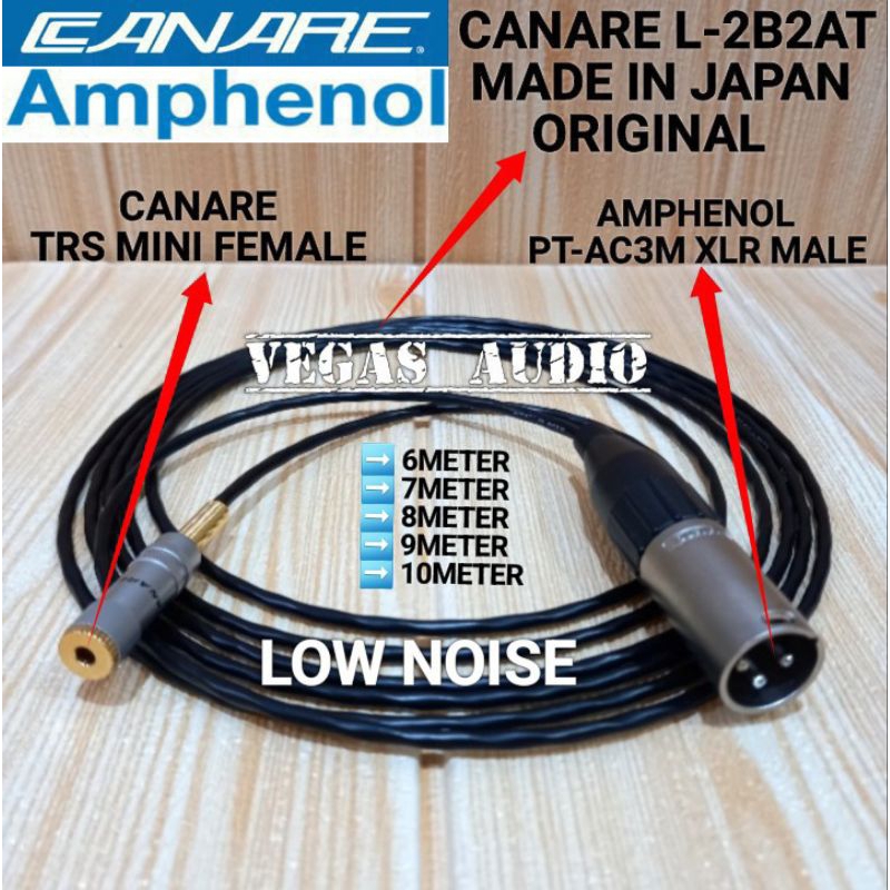 KABEL CANARE KECIL ORIGINAL JACK AMPHENOL XLR MALE TO 3.5MM FEMALE 6M-10M