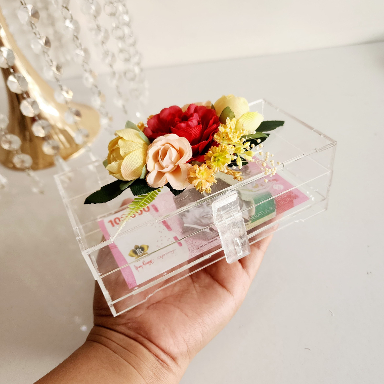 KOTAK UANG MAHAR AKRILIK/ TEMPAT UANG MAHAR