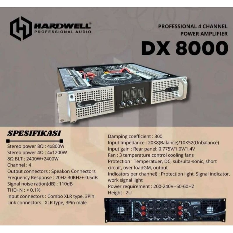 Power Amplifier Hardwell DX8000