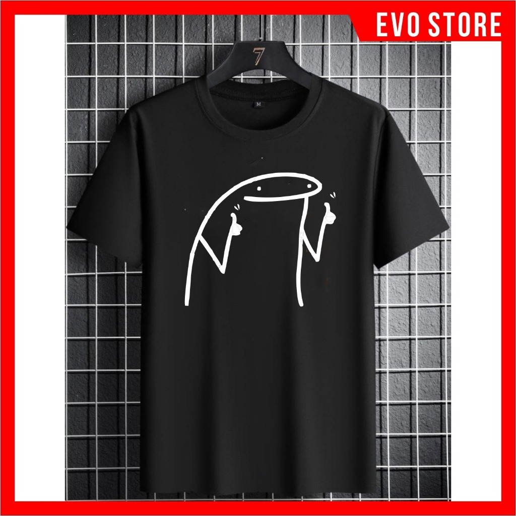 Kaos Desain Viral Stiker Whatsapp Warna Hitam Putih Termurah | Baju Atasan Pria Wanita Desain Meme B