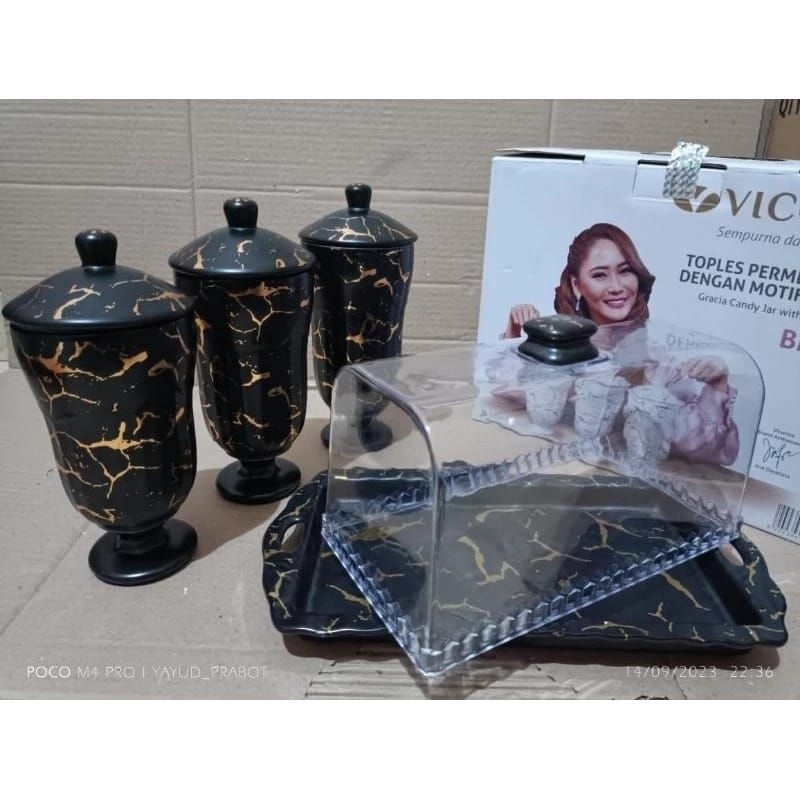 PAKET BUNDLING Vicenza Marmer Toples Dan Wadah Kue / Toples Vicenza / Wadah Kue vicenza
