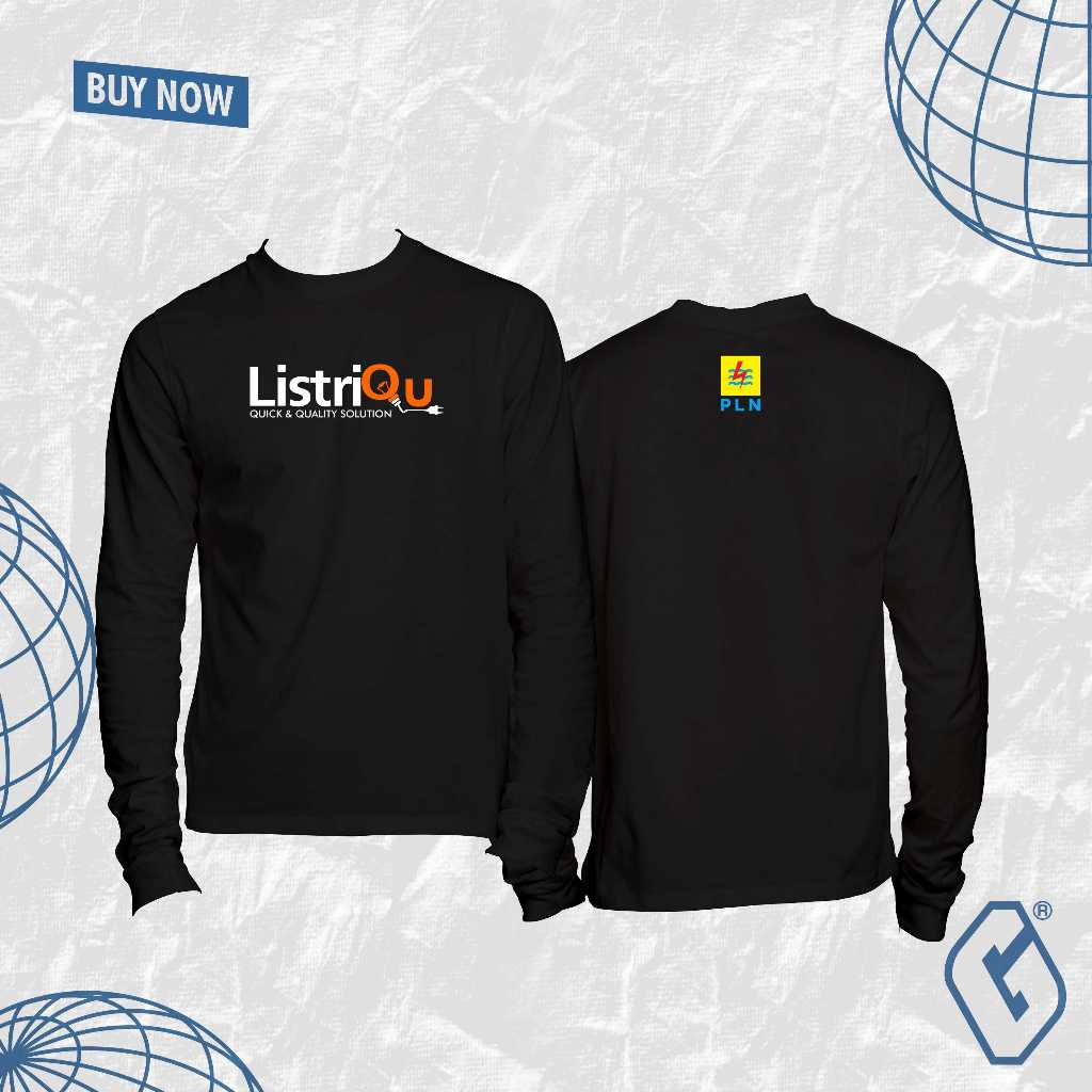 kaos pln listriqu lengan panjang / baju pln listriqu longsleeve