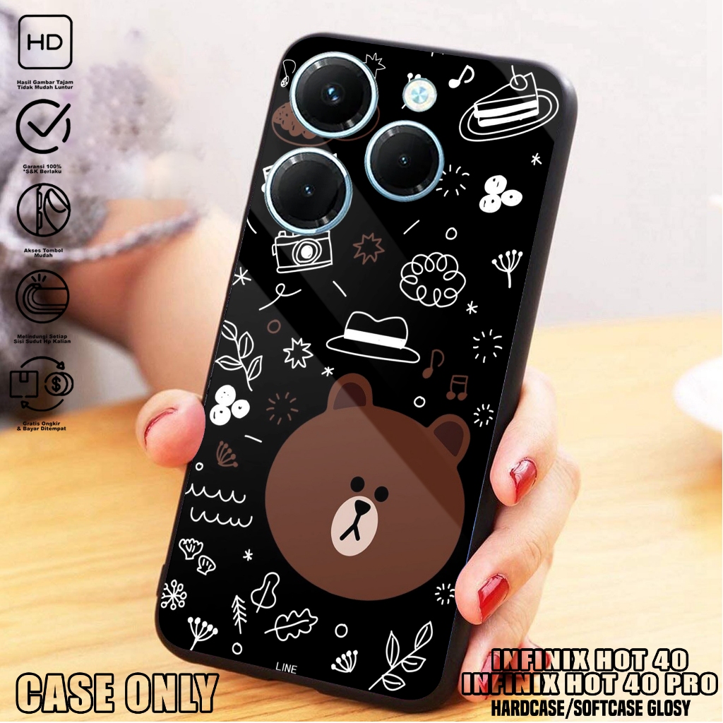 Case  INFINIX HOT 40 / INFINIX HOT 40 PRO  - Casing INFINIX HOT 40 / INFINIX HOT 40 PRO [ BEAR ] Sil