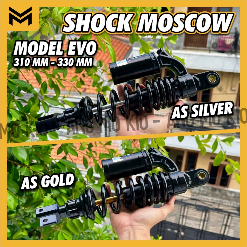 SHOCK BREAKER BELAKANG MOTOR SHOCK ATAS TABUNG MODEL OVO MOSCOW 310MM 330MM GOOD QUALITY UNIVERSAL M