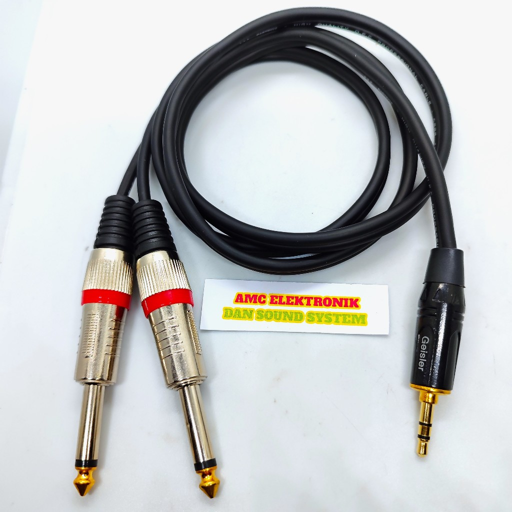JACK MINI STEREO 3.5 GEISLER TO DUAL JACK AKAI MONO (JACK HP TO MIXSER)