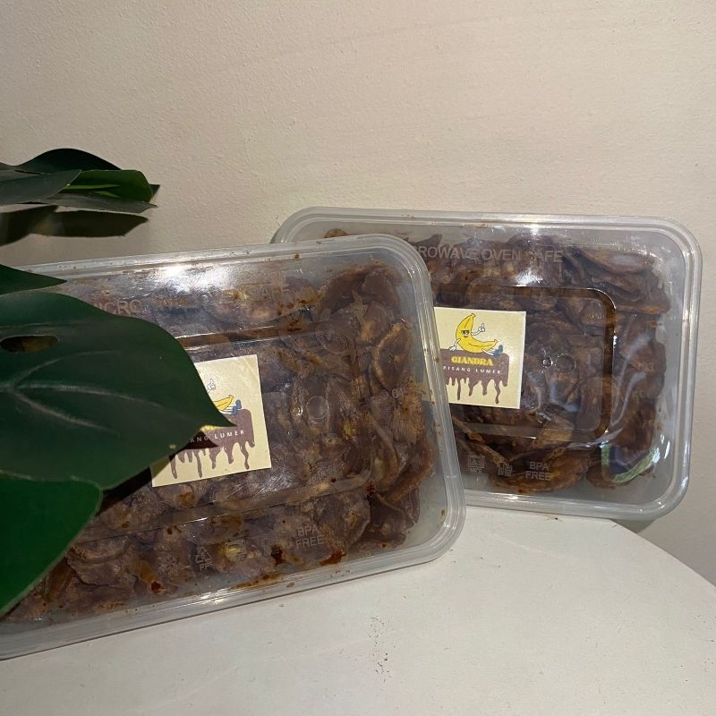 

kripik pisang lumer rasa coklat ukuran 500gr