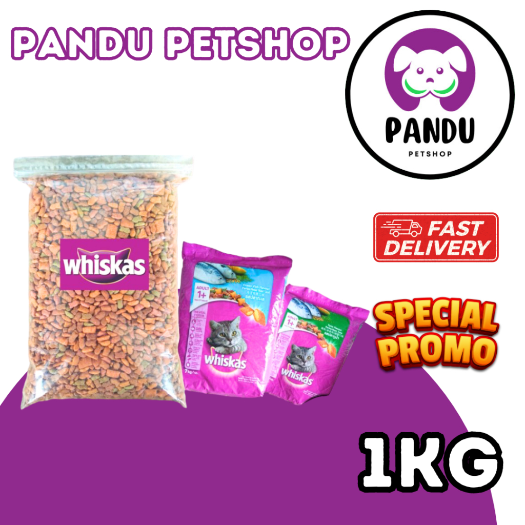 whiskas repack 1kg makanan kucing kering whiskas