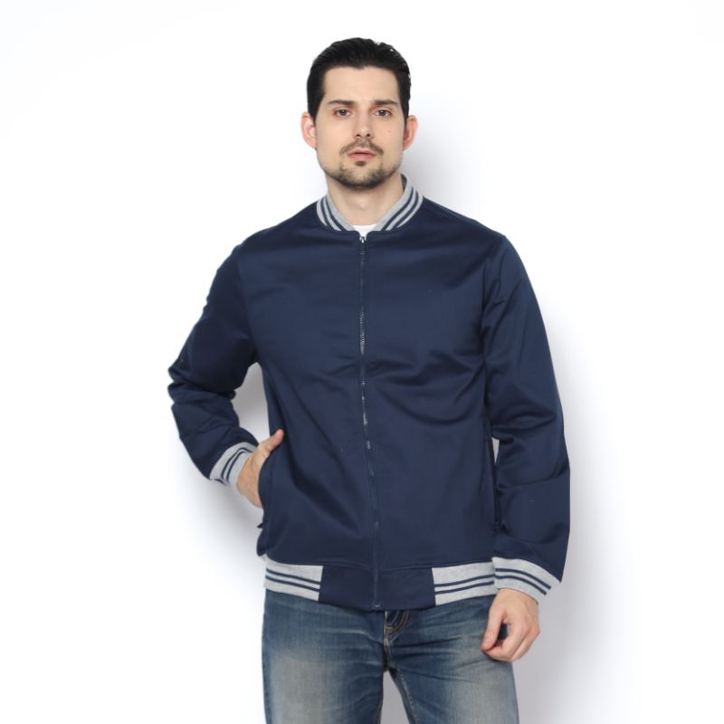 I.s M10 JAKET BASEBALL POLOS VARSITY PRIA WANITA RESLETING SAKU KANTONG RESLETING POLOS KEREN KEKINI