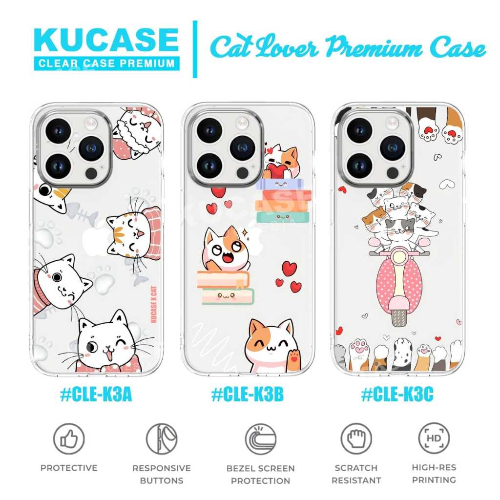 Kucase - Softcase Gambar Motif Cat Lover CLE-K3 Case Redmi Note 12 Pro 5G Redmi Note 5A NFC Redmi No