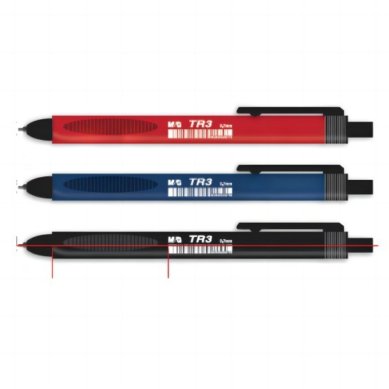 

TBMO M&G BOLPEN GEL 0.7 BLACK/BLUE/RED TRIANGULAR BARREL GRIP