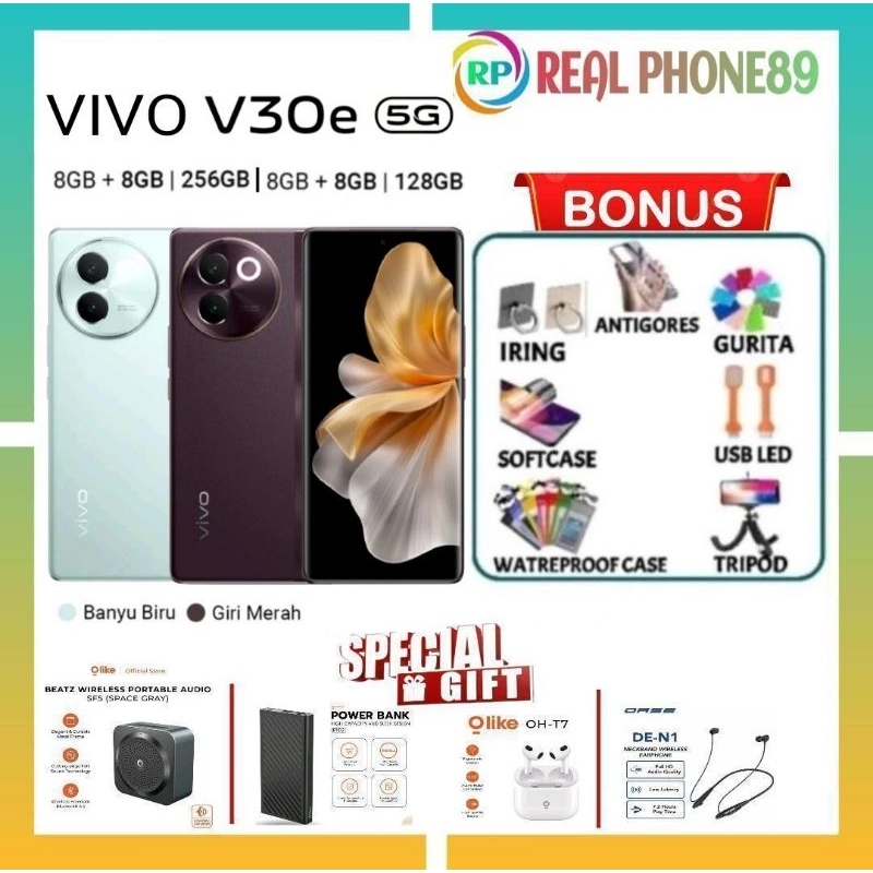 VIVO V30e 5G RAM 8/128 GB | V30E 5G 8/256 GB | V29e 5G 8/256 GB GARANSI RESMI VIVO INDONESIA