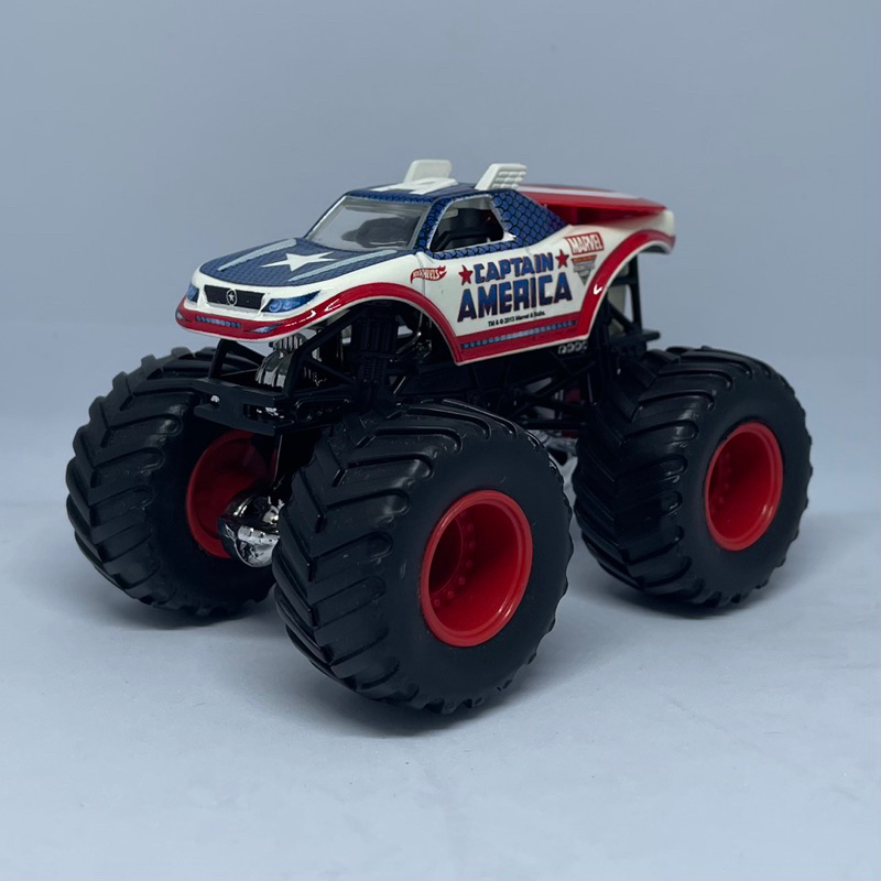 Hot Wheels Monster Jam Captain America Loose 1:64 Marvel Avengers Superhero Truck Hotwheels