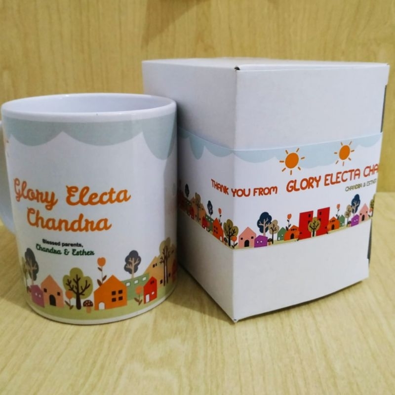 Mug Aqiqah MIN 2 PCS/Mug Suvernir Kelahiran/Mug Ultah/Hadiah Lahiran/Mug Custom/Mug Suvernir