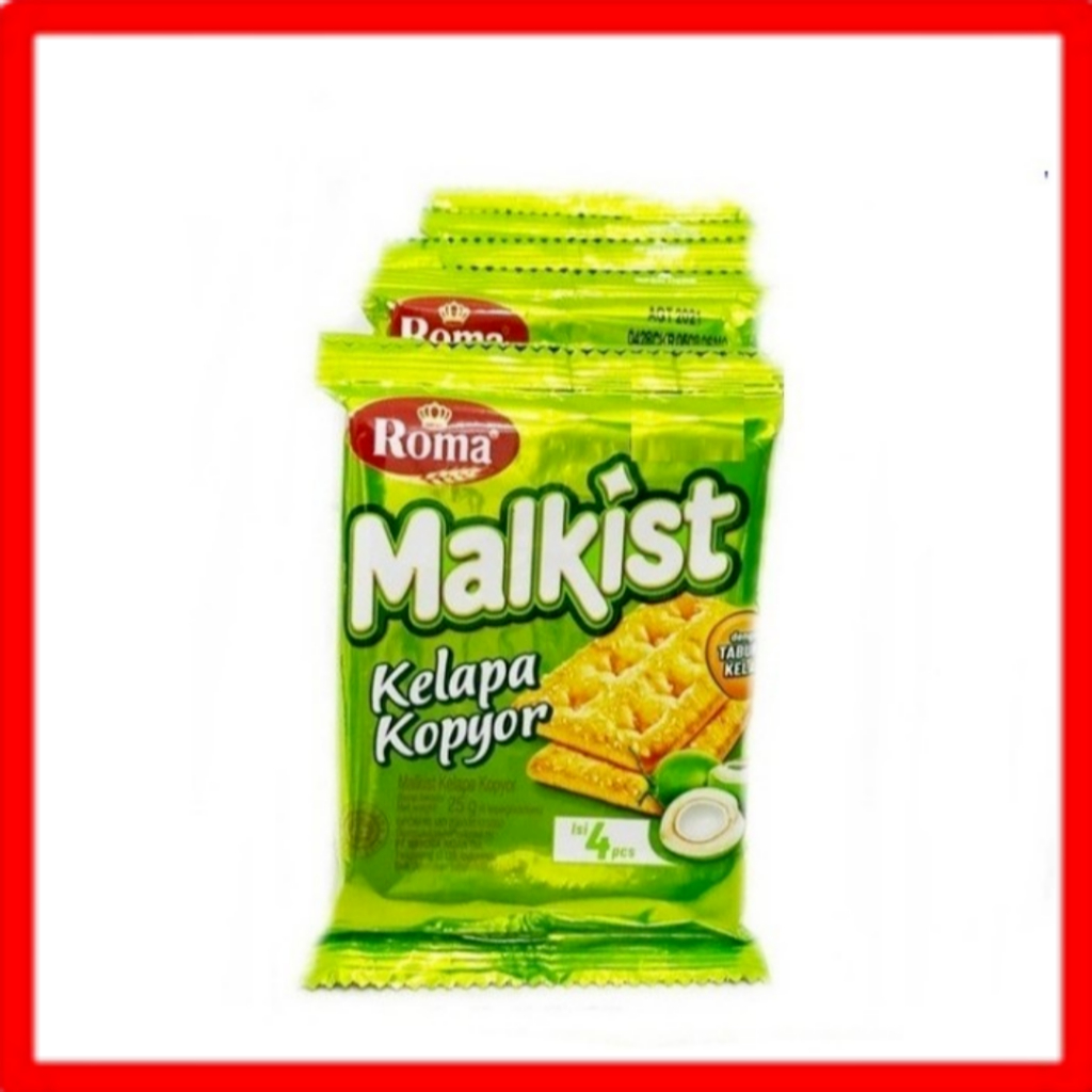 

ROMA MALKIST KELAPA KOPYOR RENCENG ISI 10 SACHET @ 22 GRAM