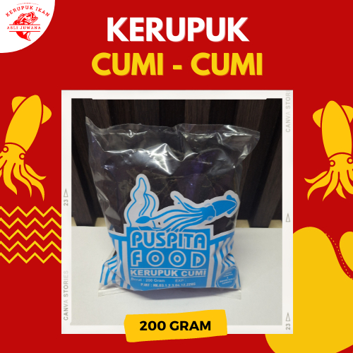 

Kerupuk Cumi Mentah "Puspita Food" Asli Khas Juwana Pati 200gram