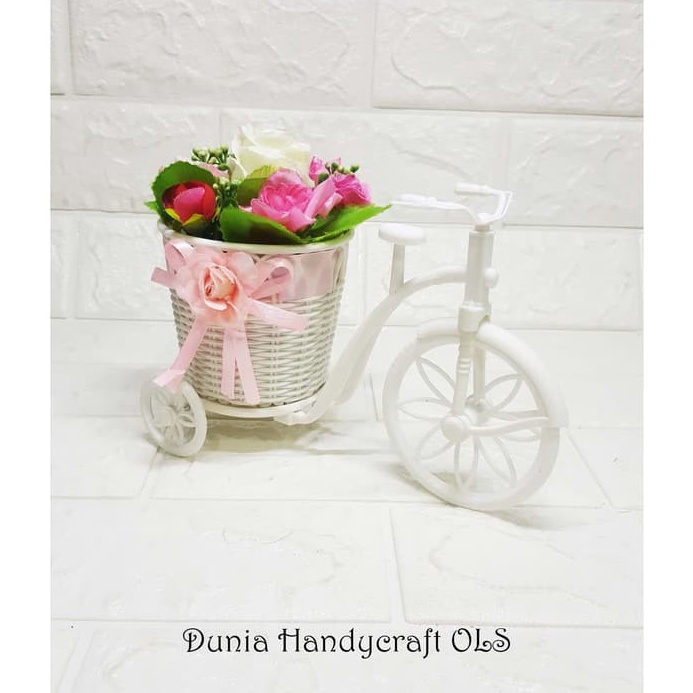 TERMURAH Keranjang Sepeda Bunga Mini Pajangan Hias