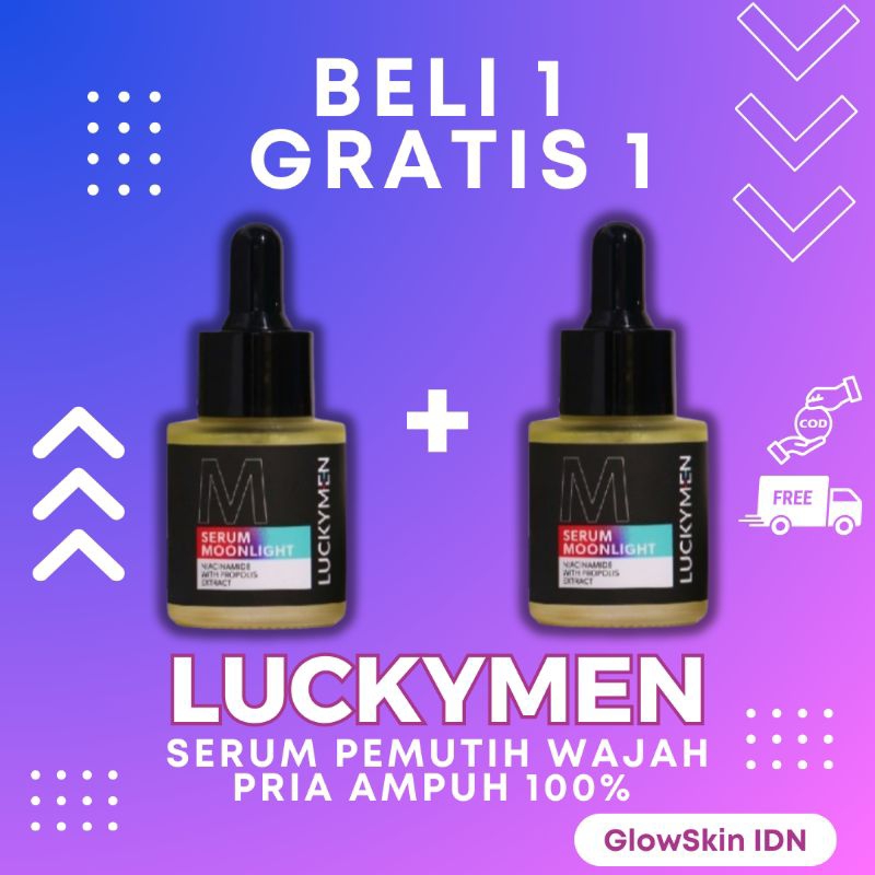 [ BELI 1 + GRATIS 1 ]LUCKYMEN Serum Moonlight -Mencerahkan dan Mengobati Jerawat / Mencerahkan Dan B