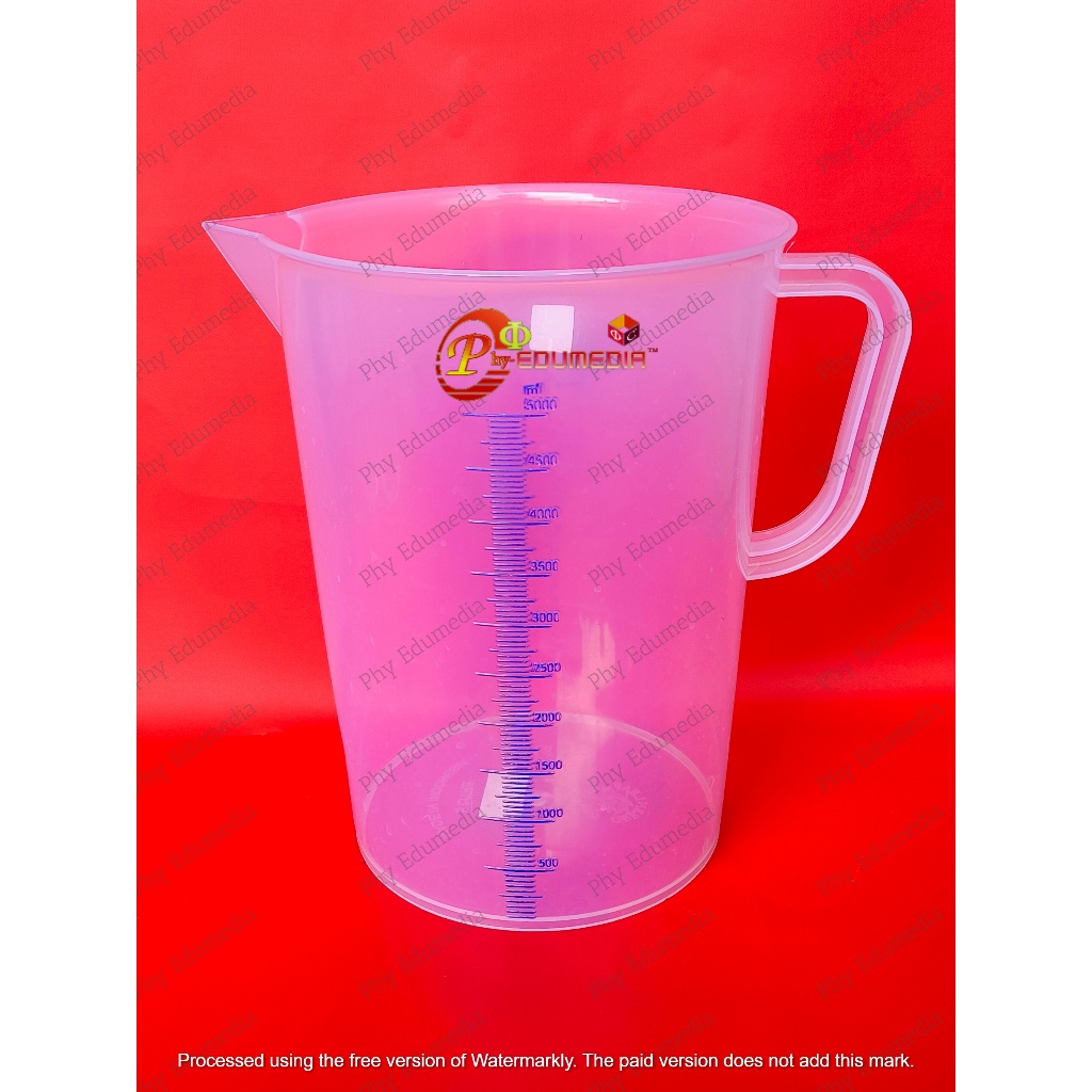Beaker Plastik 5000ml / Gelas Kimia Plastik 5000ml / Gelas Beaker Dengan Handle Green Leaf