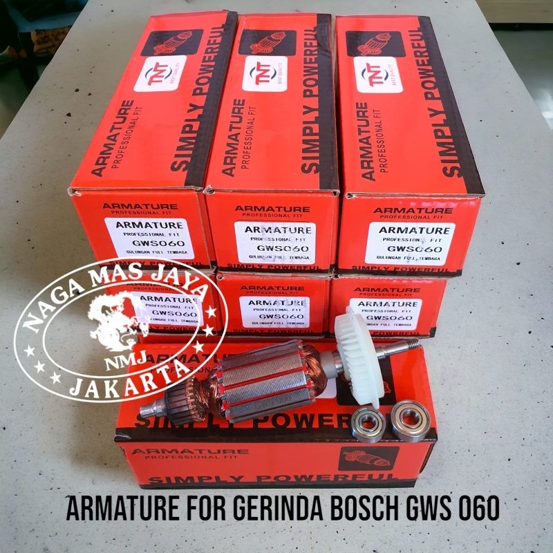 ARMATURE / ANGKER GERINDA BOSCH GWS 060 TNT / ARMATURE GURINDA BOSCH GWS 060 MERK TNT