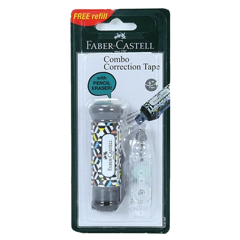 

TBMO COMBO CORRECTION TAPE BLACK HEXAGON + 1 REFILL FABER-CASTEL 169899R