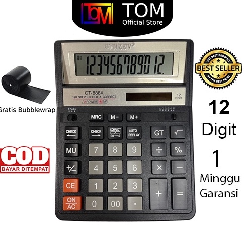 

Kalkulator BESAR CT888X 12 Digit Calculator Check Dual 2 Power g K5K7