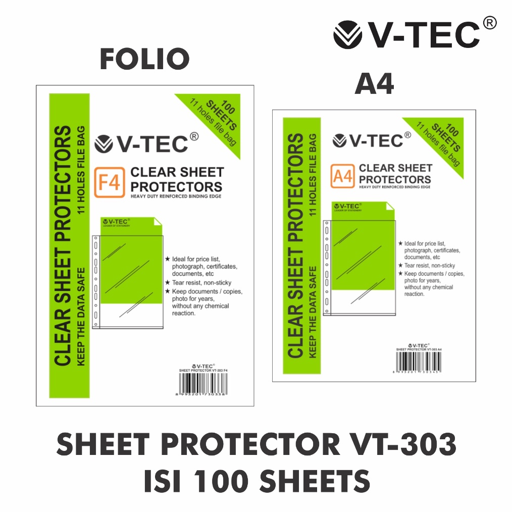 

Clear Sheet Protector Holes Lembaran Plastik Pelindung Kertas Ordner Isi 1 Lembar Ukuran A4F4 1 Bungkus o Y5T3