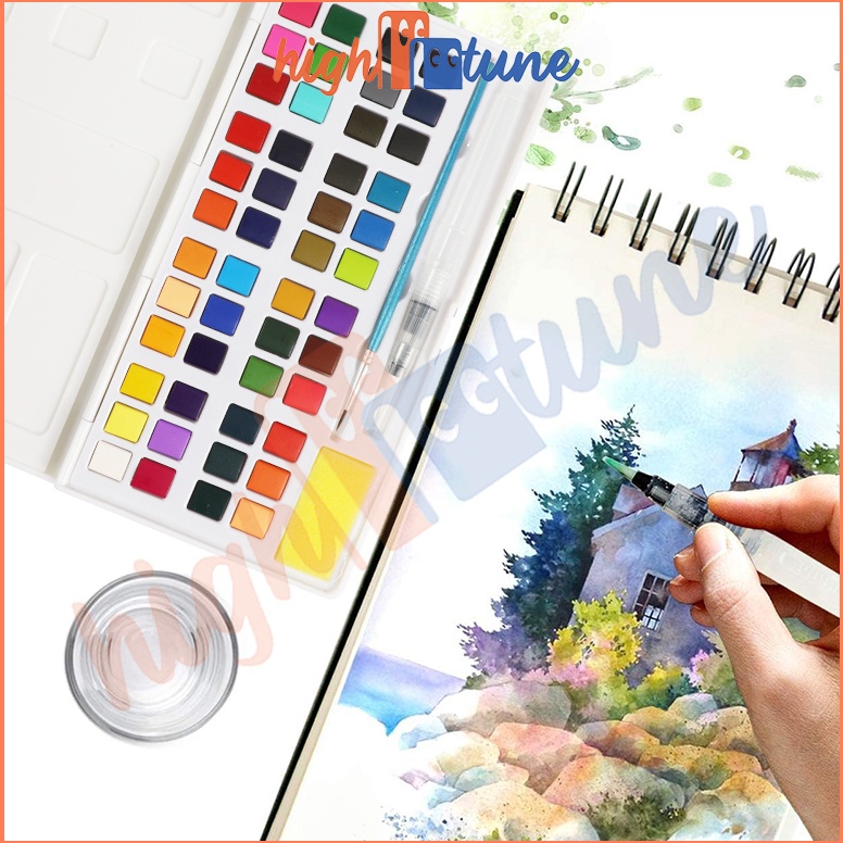 

Hightune Solid WaterColor Water Color Set 122448 Watercolor Tool Set Solid Painting Portable Travel With 1pcs Water Brush Pen s WG3