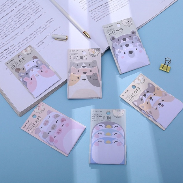 

HEBOH ANIMAL cartoon Japanese korean Style Sticky note memo stick dengan karakter animal jepang