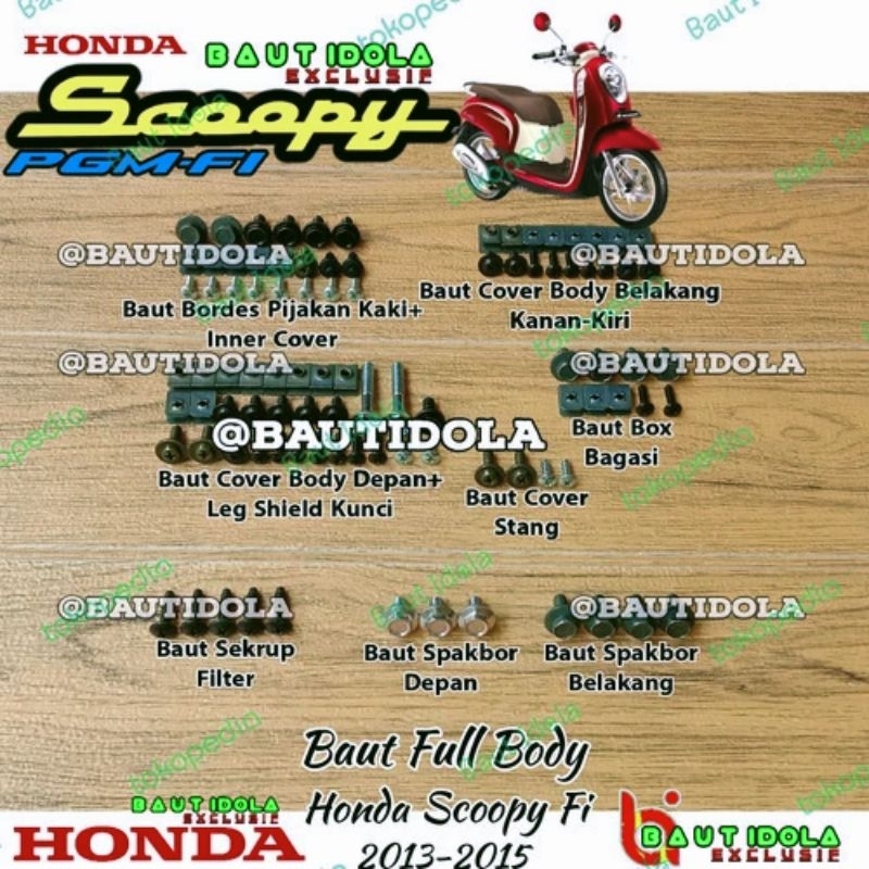 Baut Full Body Honda Scoopy Fi 2013-2015 - Full Body