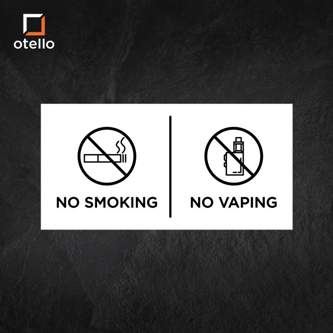 

Otello No Smoking No Vaping Sign Board Akrilik Print Signage Acrylic Petunjuk Ruangan y Y6S5