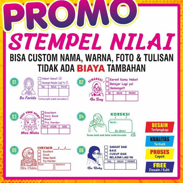 

STEMPEL PENILAIAN CUSTOM SIZE 55x27mm d T6X3
