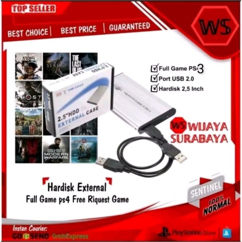 hardisk external PS3 PS4 1gb bonus fullgame w E2F3