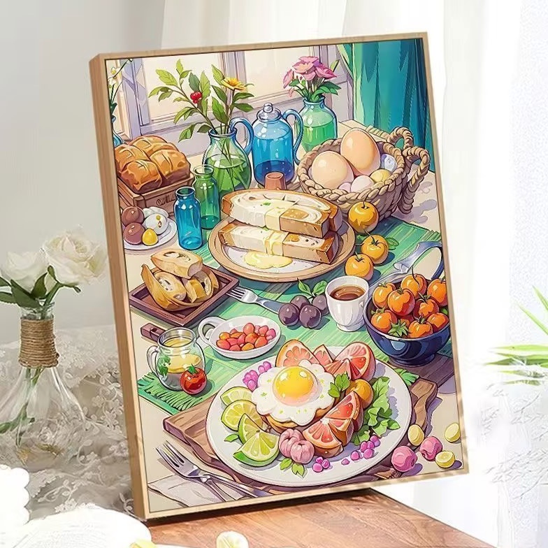 

Besar Paint By Number 5x4cm DIY Canvas Paint By Number Kit Digital Oil Painting o GC6