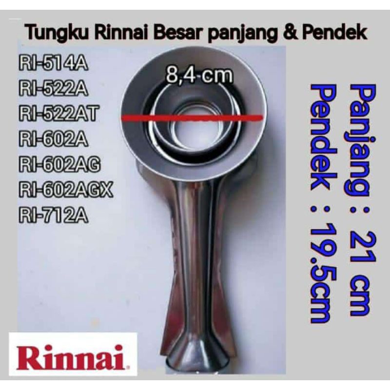 cerobong corong sumbu tungku tangkai dudukan burner kompor gas rinnai besar panjang( RB)