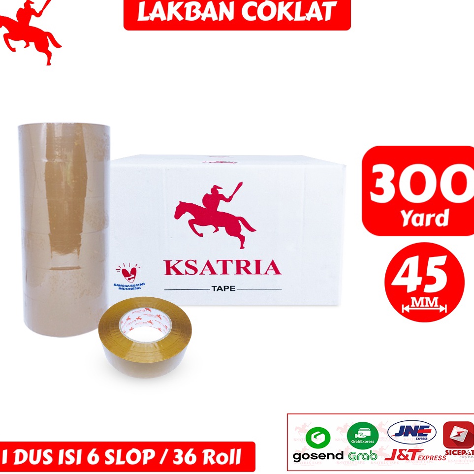 

Lakban OPP Tape Lakban Coklat KSATRIA Tape 3 Yard 1 Dus l IF6