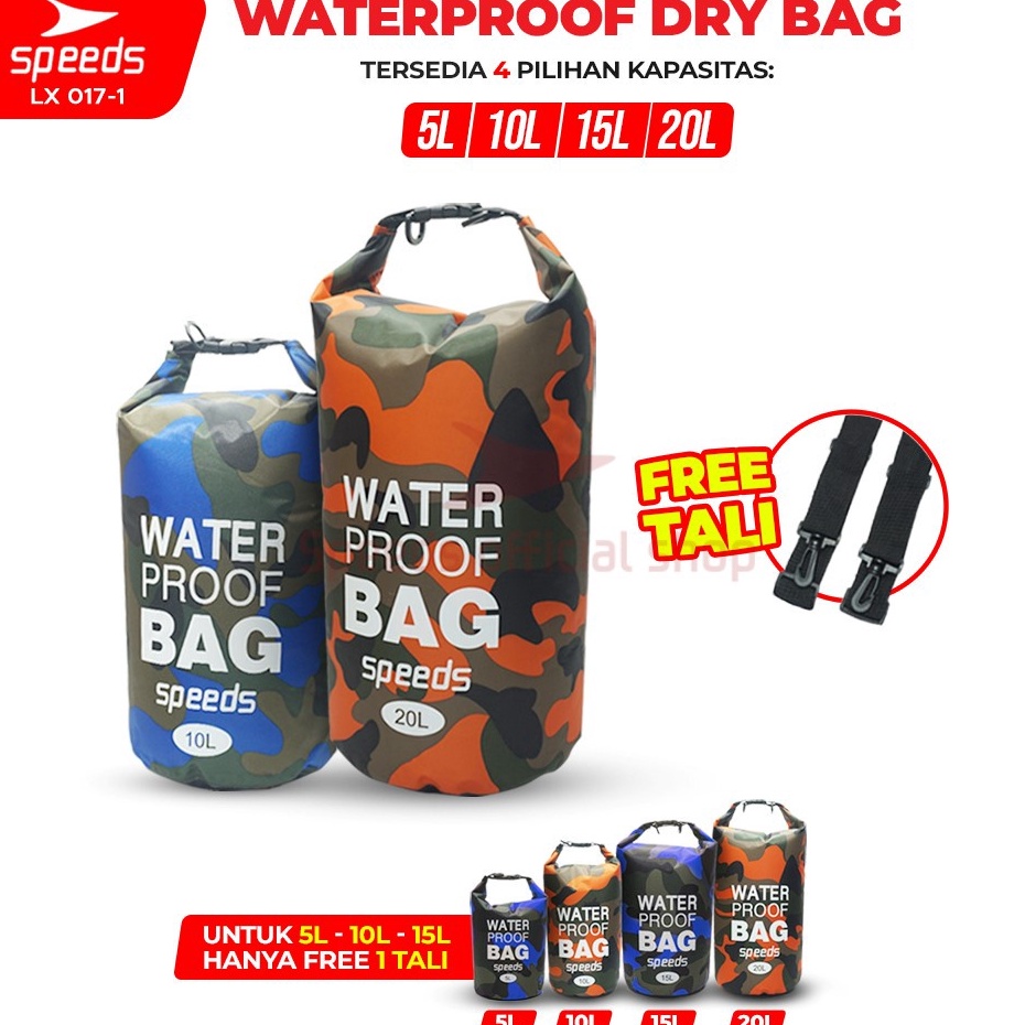 SPEEDS Dry Bag Waterproof Portabel Tas Anti Air Tas Selempang Ocean Pack Dry Bag Ransel Pelampung Ap