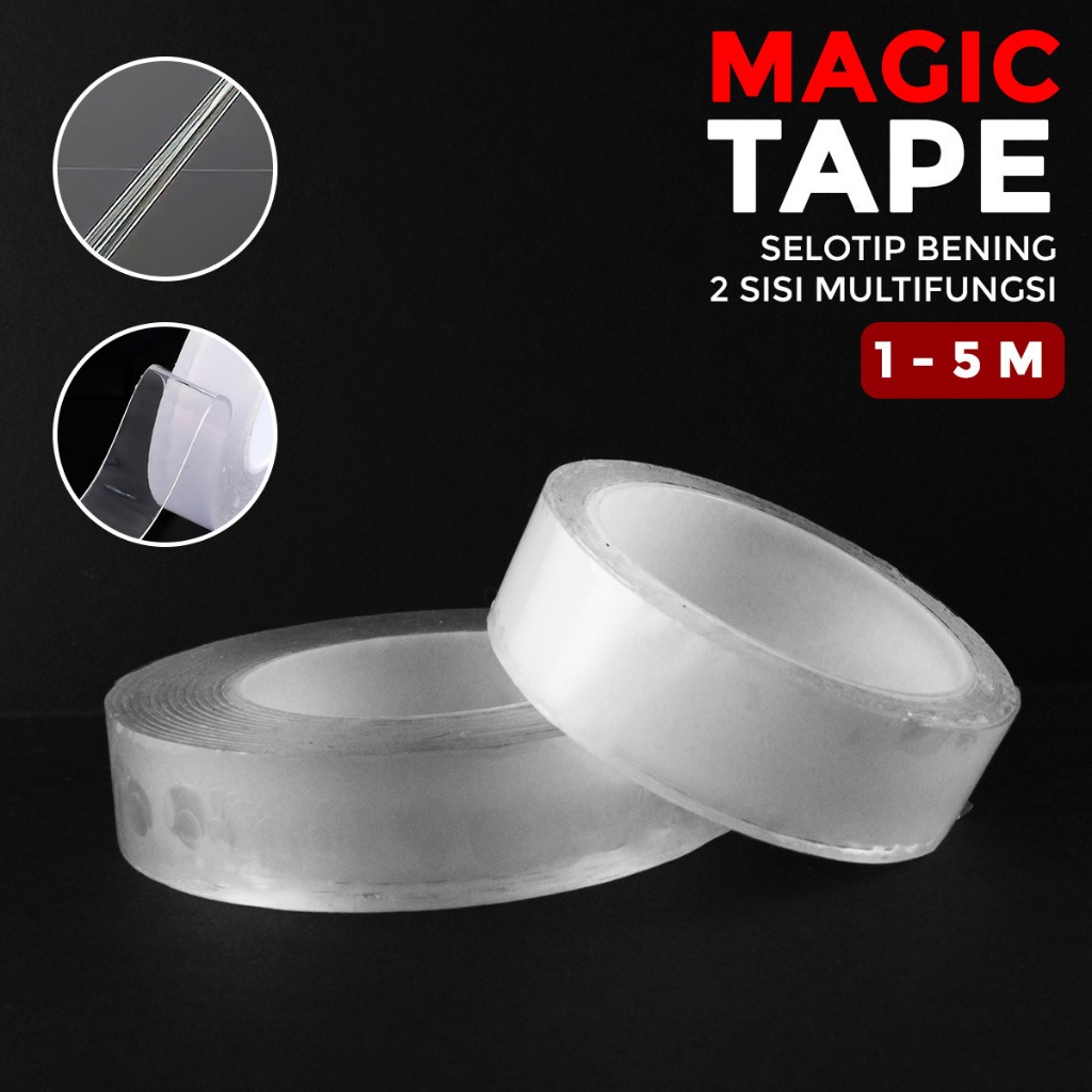 

Double Tape Magic Selotip 2 Sisi Transparan Multifungsi Double Tape Terbaru WD-10