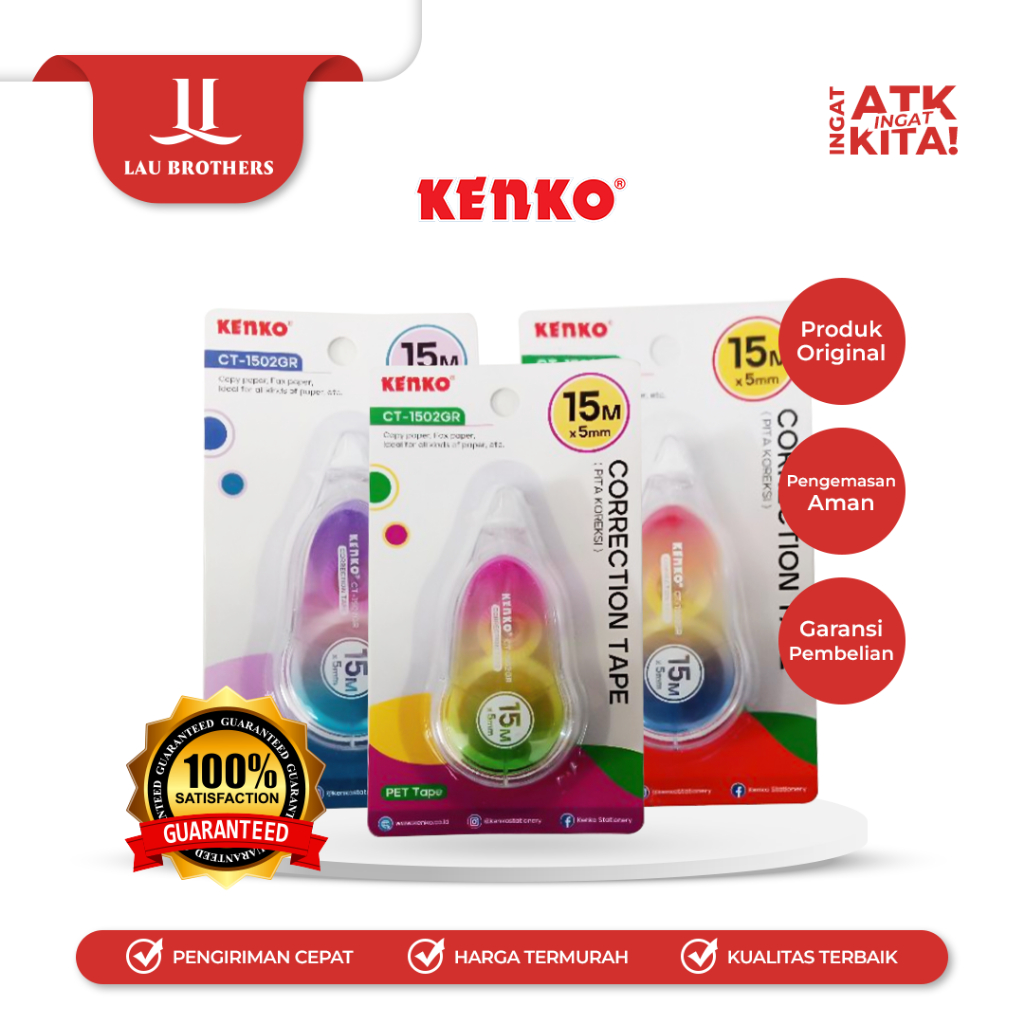 

KENKO PITA KOREKSI/ CORRECTION TAPE CT-1502GR [15M x 5mm] (1PC)