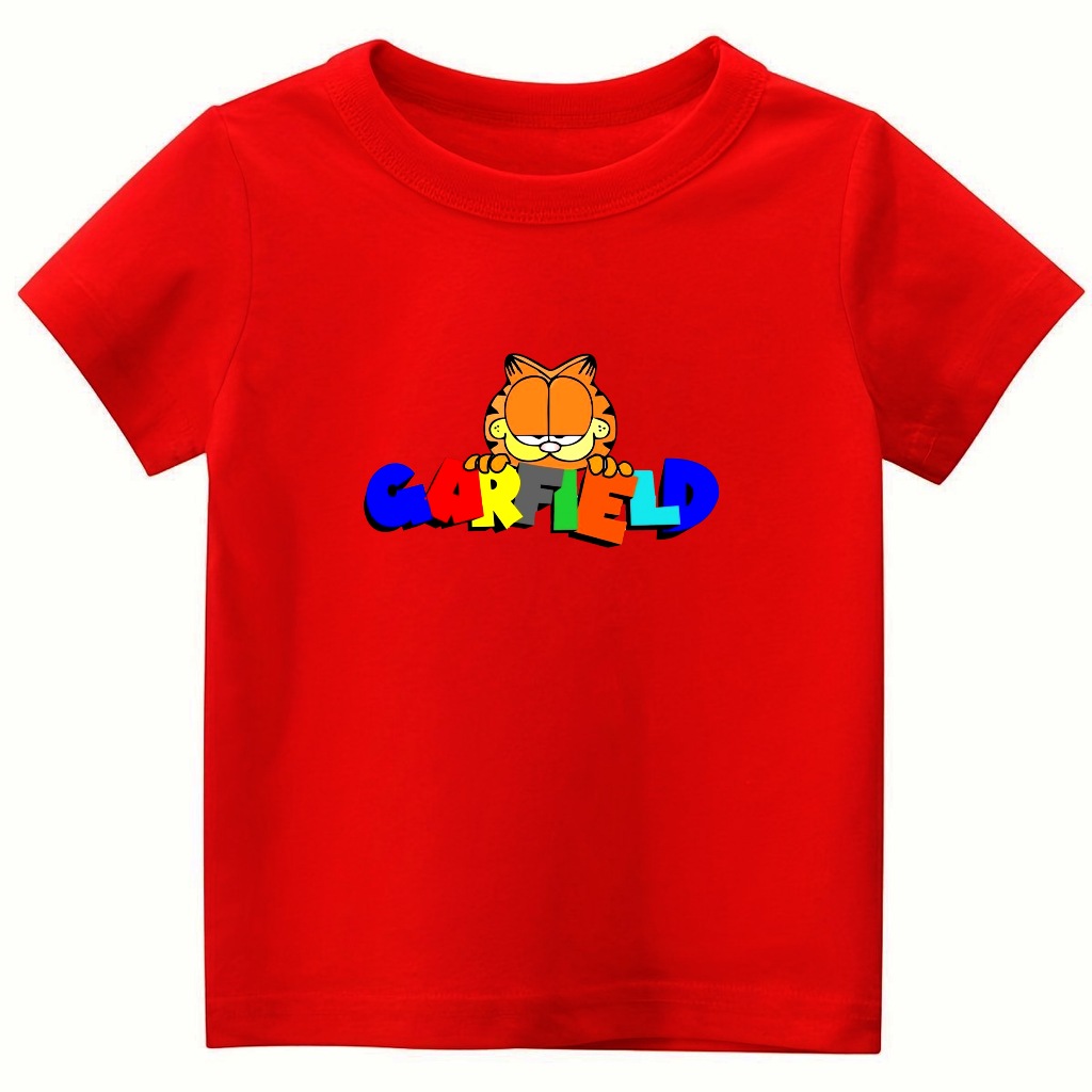 Tshirt kids sablon karakter GARFIELD kaos atasan oblong anak usia 1-12 tahun
