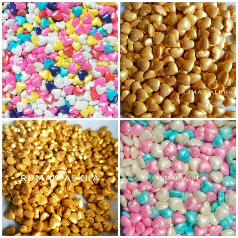 

Love Gold - Hati Gold - love Series - Sprinkle - Spikel - Hiasan Kue Tart - Hiasan Cucpake 10Gr