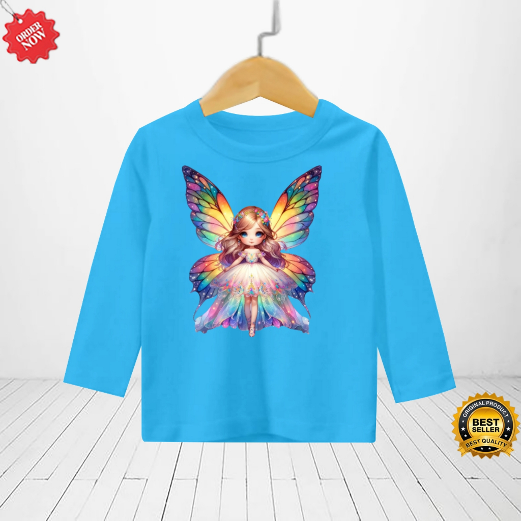 baju anak motif peri/pakaian anak perempuan lengan panjang usia 1-12tahun