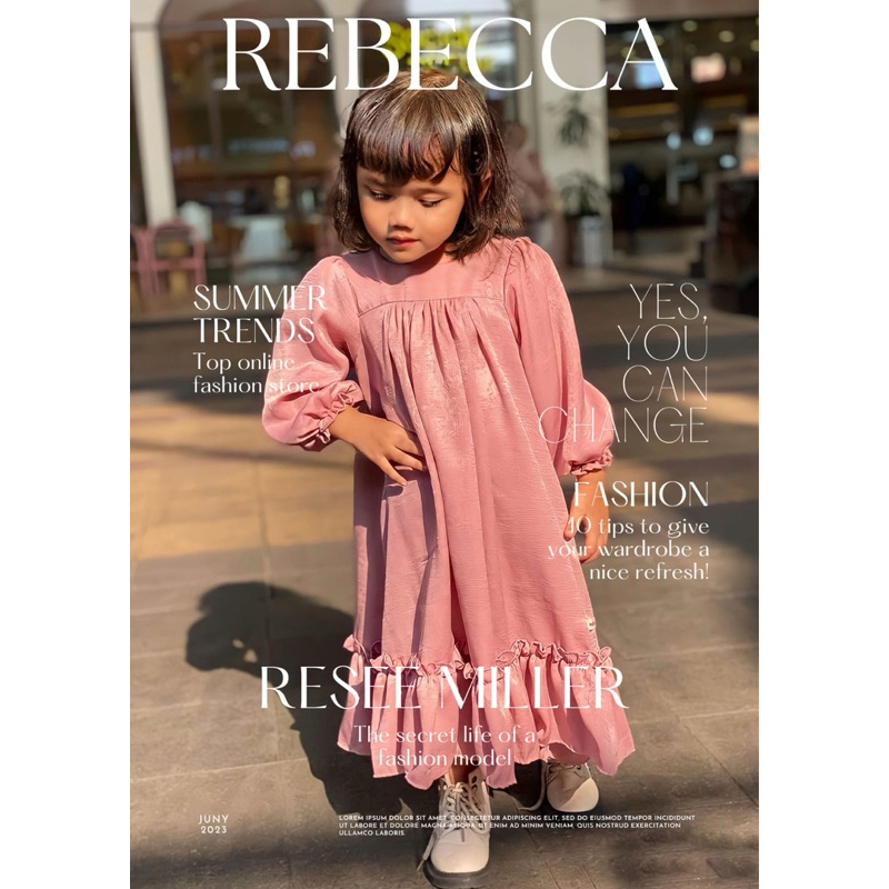 Gamis Anak Perempuan 1-10th Gaun Dress Anak Perempuan Rebecca Silky Gamis Anak