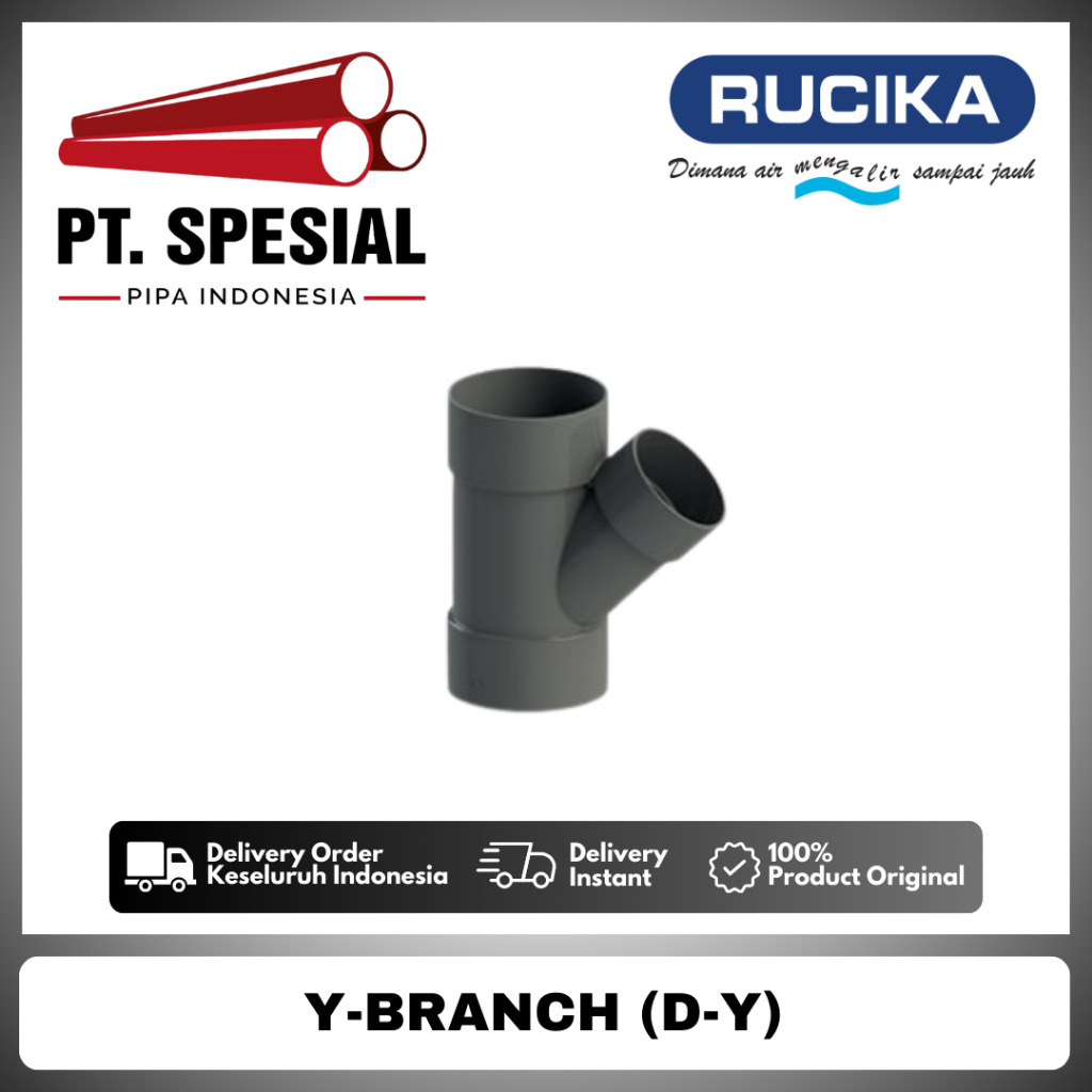 Tee Y PVC D 1 1/2 x 1 1/4 Inch PVC Rucika / Vlok Tee Y PVC Rucika / Y Branch PVC / Y Brand D -12